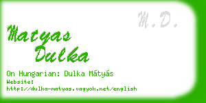 matyas dulka business card