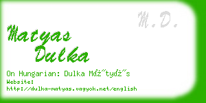 matyas dulka business card